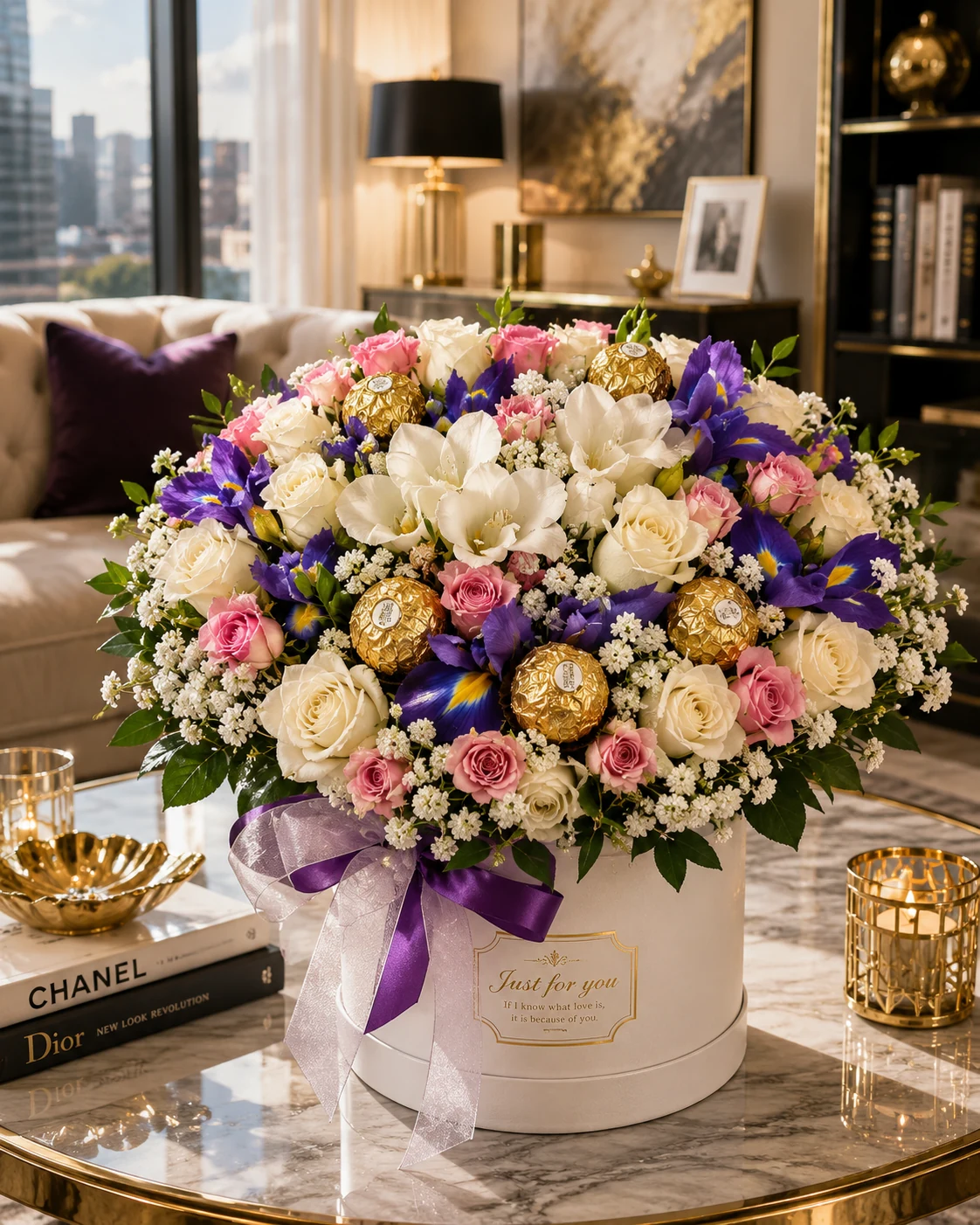 Luxury pastel box - cvetni aranžmani Beograd, flower box i dostava cveća Beograd