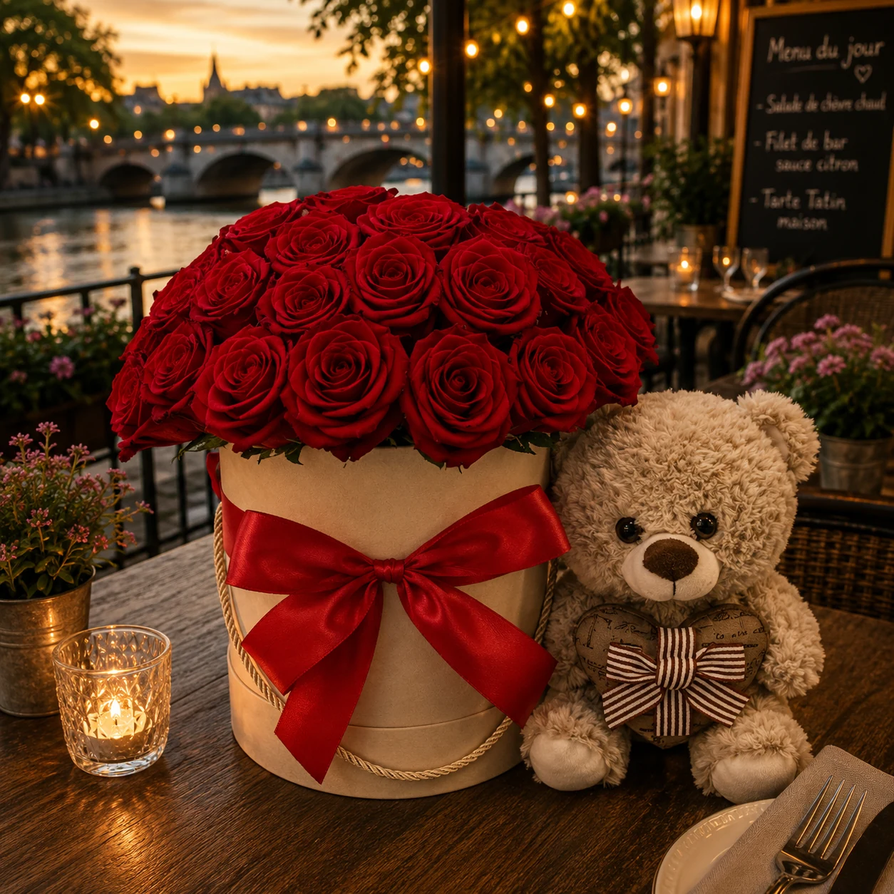 Veliki box crvenih ruža - cvetni aranžmani Beograd, flower box i dostava cveća Beograd